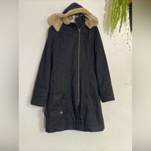 HOODLAMB long parka | hemp , cozy fuzzy lined jacket coat SZ SMALL